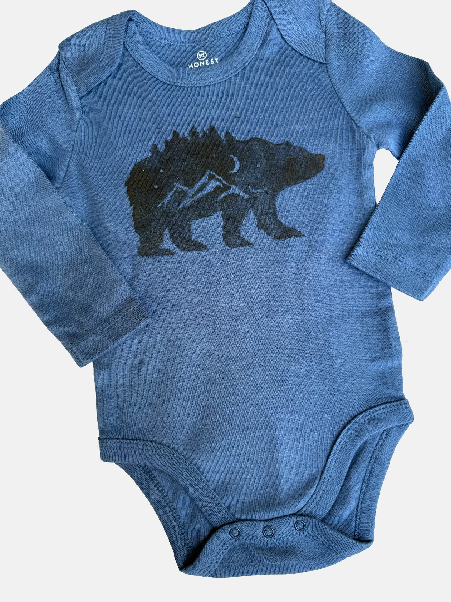 Bear Block Print Long Sleeve Onesie