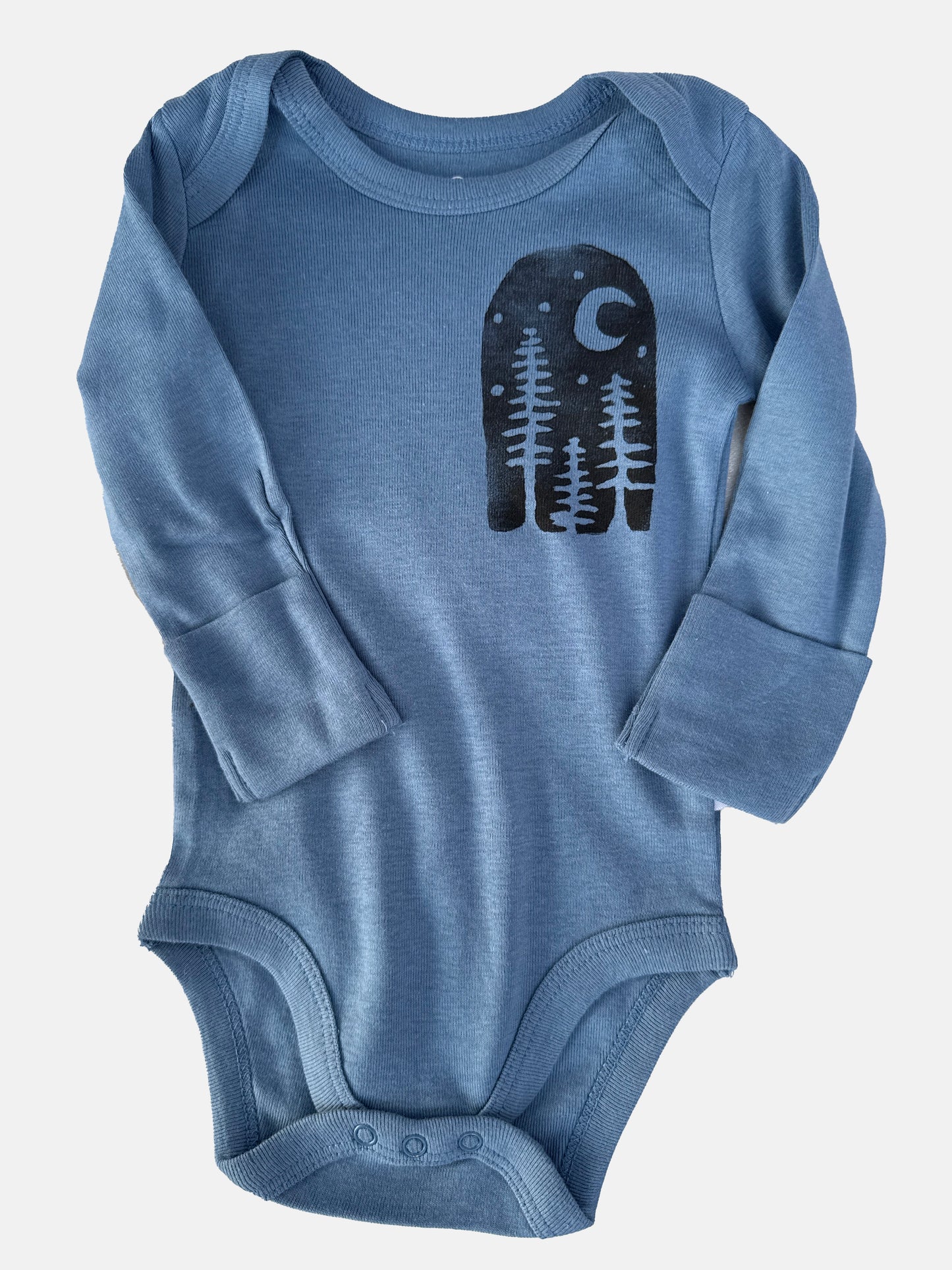 Forest Block Print Long Sleeve Onesie