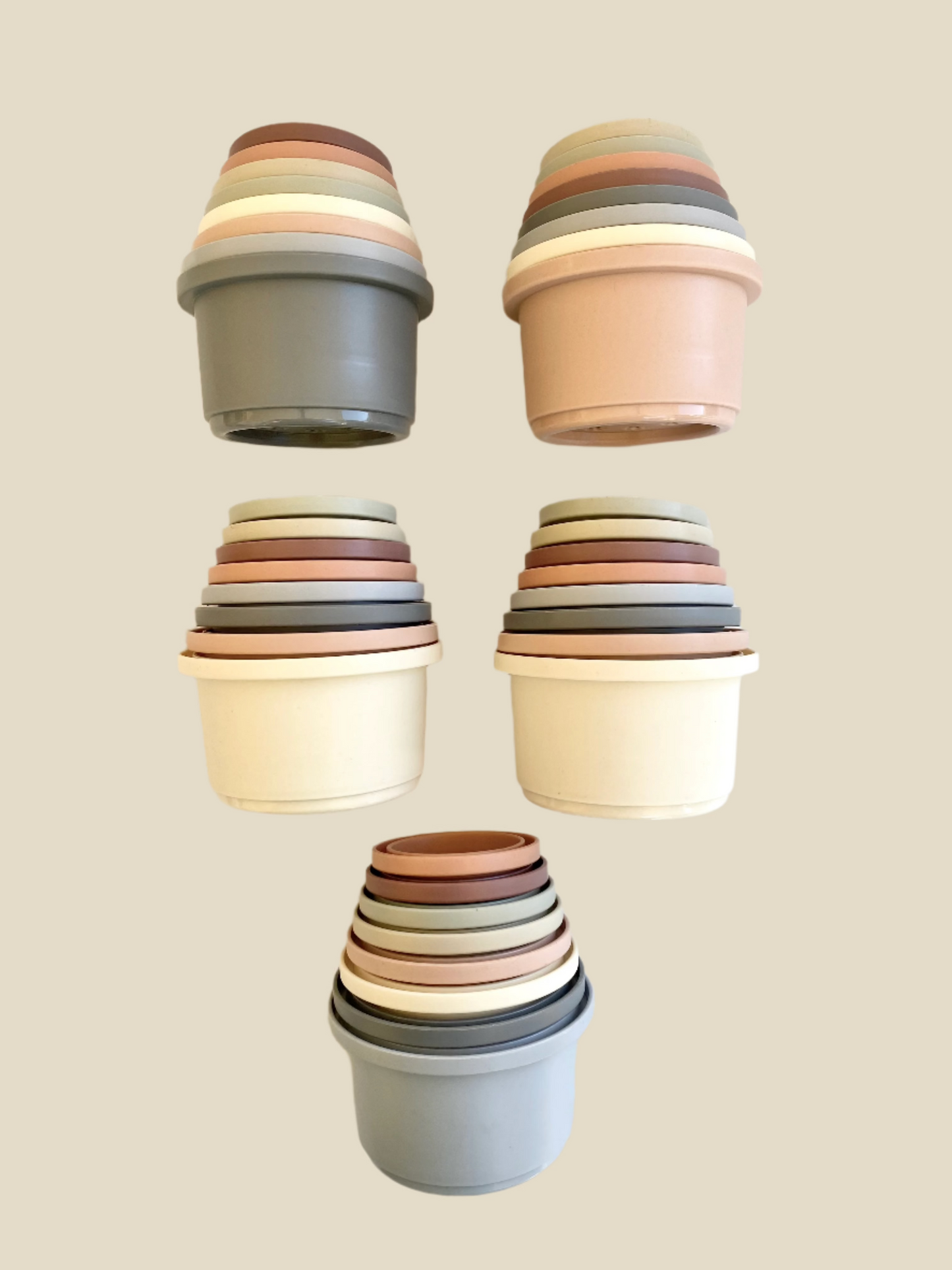 different neutral color options for stacker cups