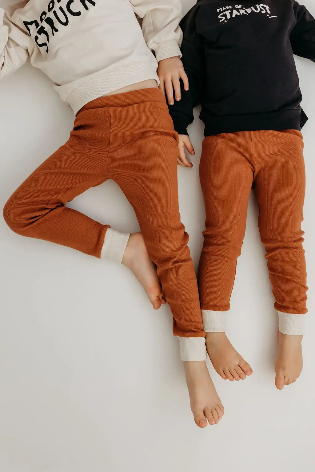 Contrast Cuff Rust Leggings